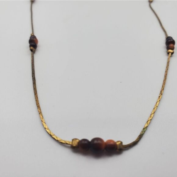 Tigers eye carnelian chip royal necklace N0236 - Picture 2 of 3